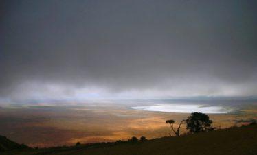 Ngorongoro Crater Tanzania view at sunset