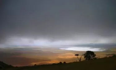 Ngorongoro Crater Tanzania view at sunset
