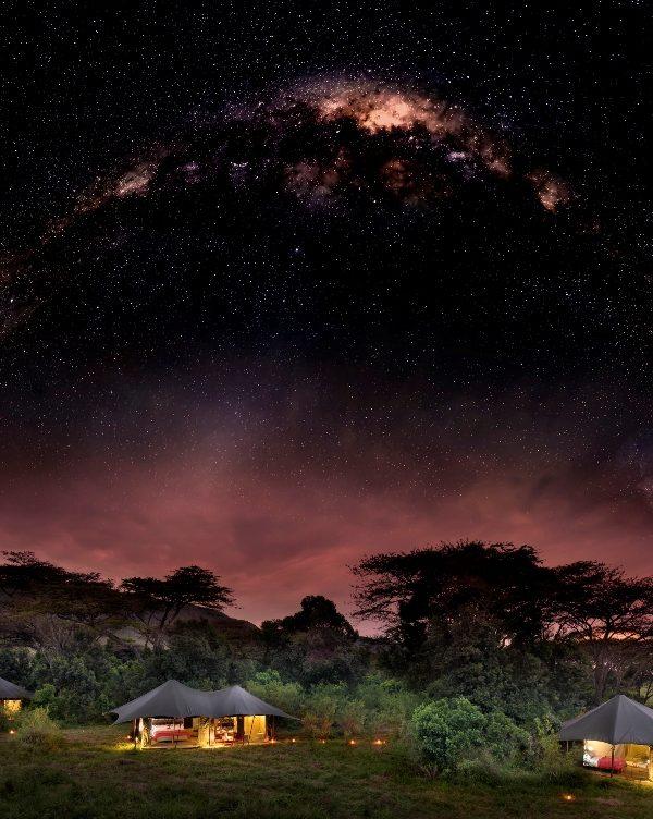 Angama Mara Mobile Camp Tents at Night