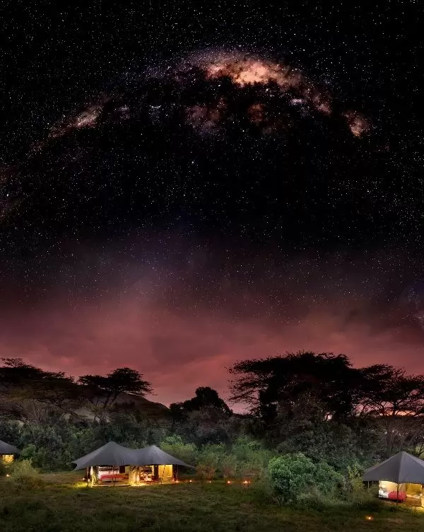 Angama Mara Mobile Camp Tents at Night