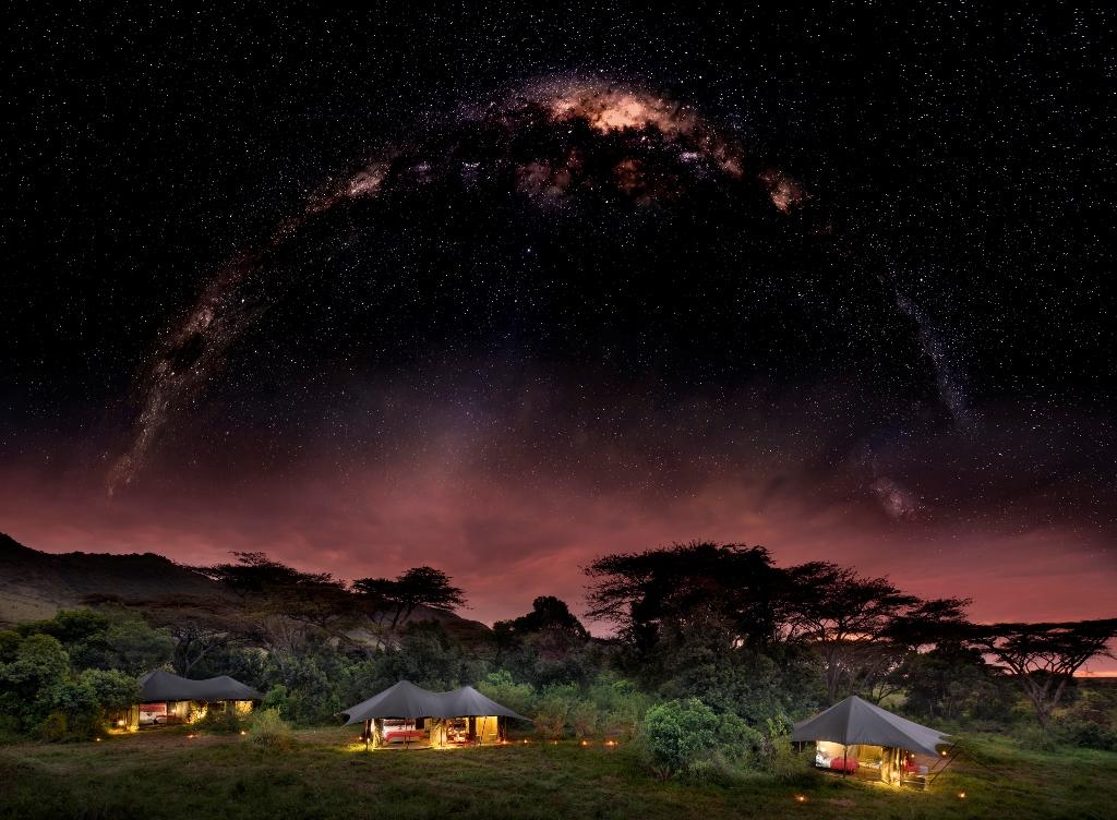 Angama Mara Mobile Camp Tents at Night